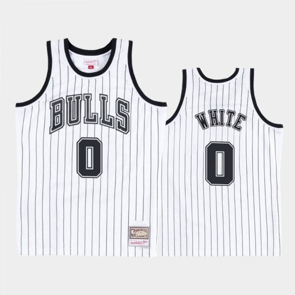 Coby White Chicago Bulls #0 Men's Concord Collection Hardwood Classics Jersey - White Black