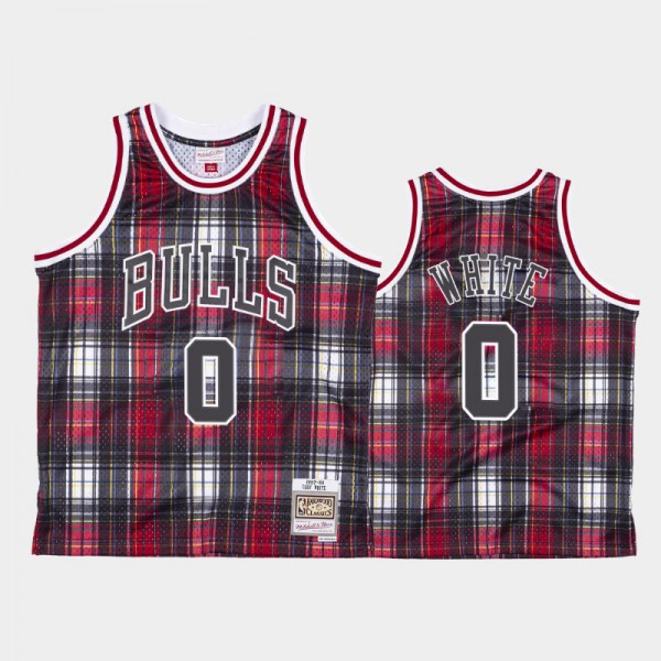Coby White Chicago Bulls #0 Men's Private School Hardwood Classics Jersey - Red