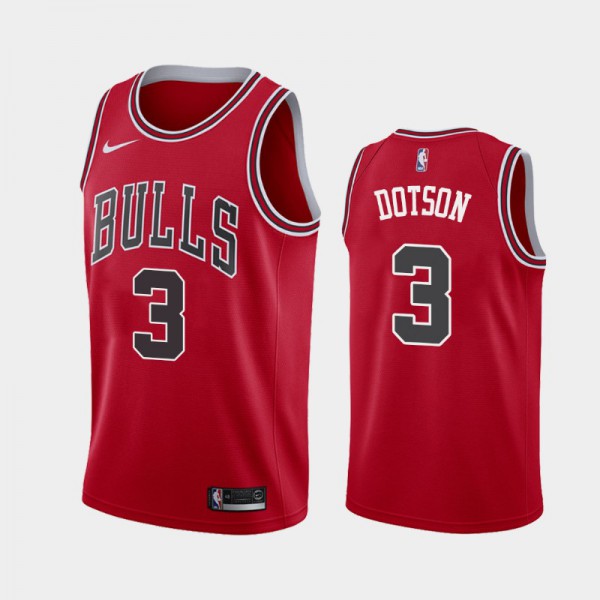 Devon Dotson Chicago Bulls #3 Men's Icon 2020-21 Jersey - Red
