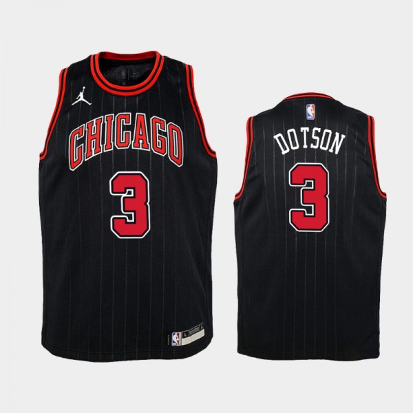 Devon Dotson Chicago Bulls #3 Youth Statement 2020-21 Jersey - Black