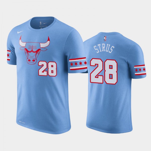 Max Strus Chicago Bulls #28 Men's City T-Shirt - Blue